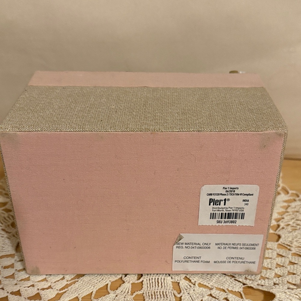 Pier 1 Pink and Gold Embellished Jewelry Box - Picture 2 of 8